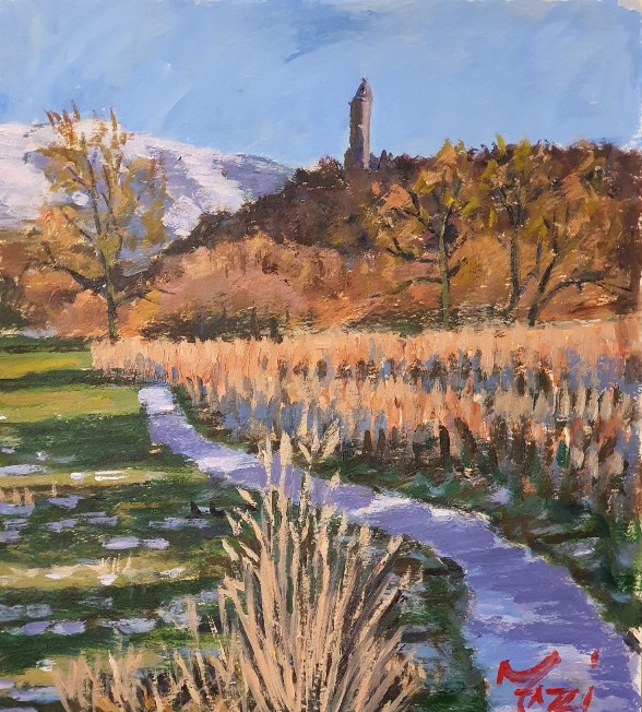 'Wallace Monument on a Sunny Winters Day' by artist Emilio Fazzi
